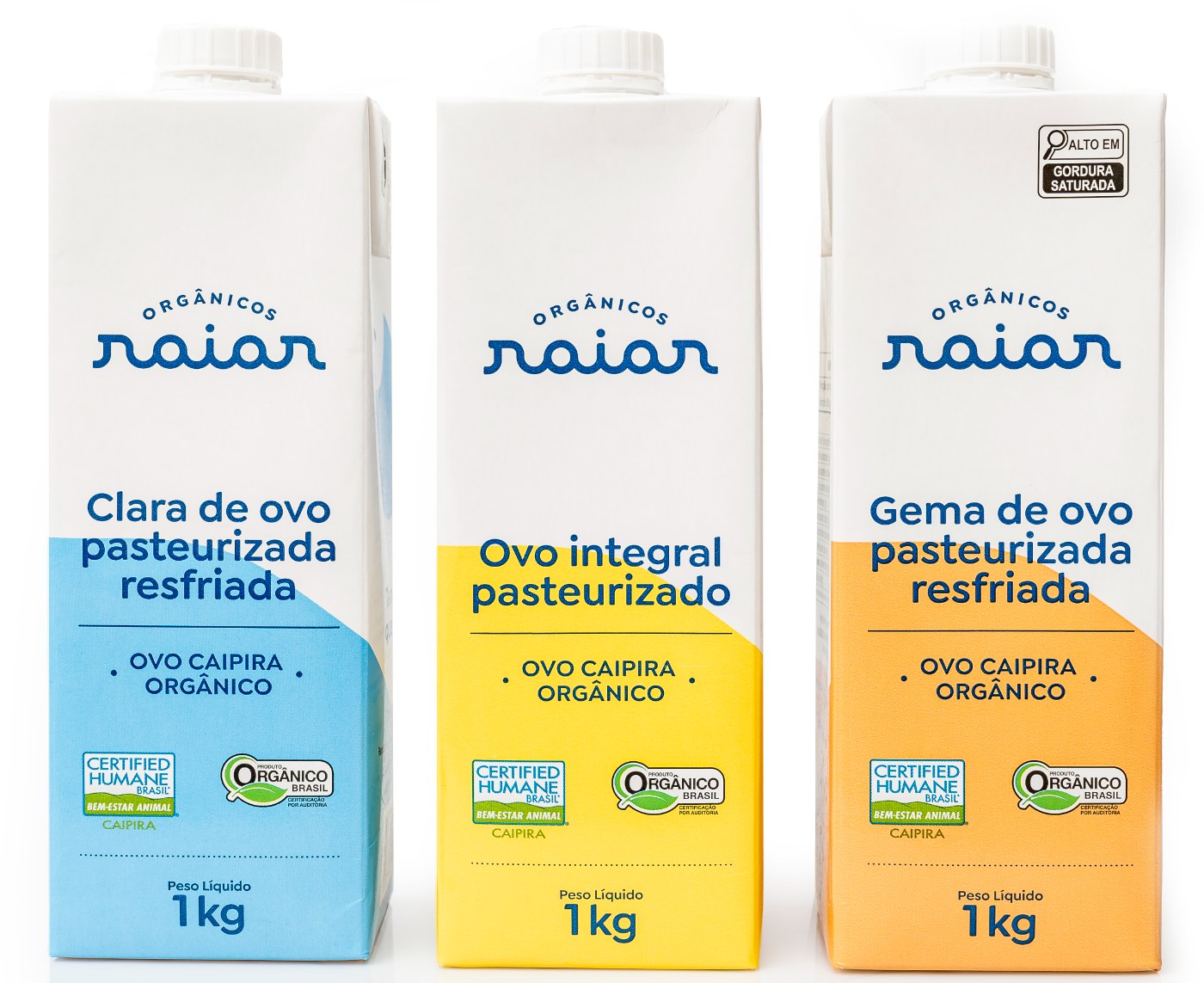 Clara, ovo integral e gema pasteurizados Raiar, 1 kg